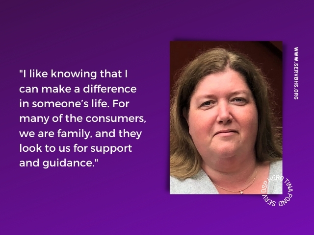 After more than a decade of service, Tina Pond discusses her experience as a DSP at SERV